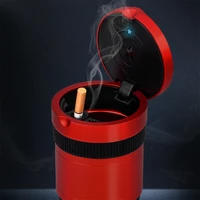 1x new car ashtray led light cigarette smoke holder for tesla portable universal decoration styling accessories multifunction
