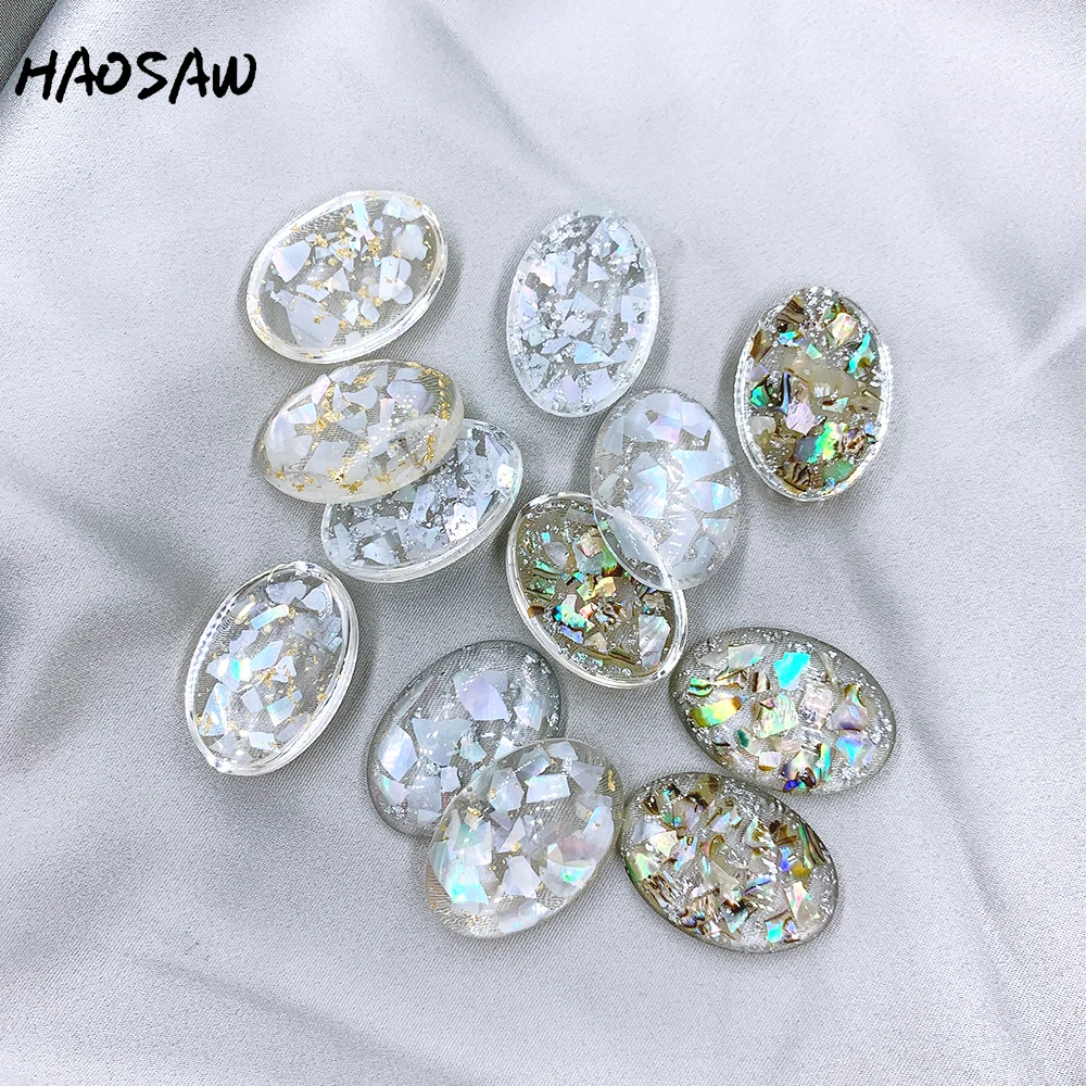 HAOSAW Choose 6 шт./лот Овальный/реальная оболочка/золотой блеск/без