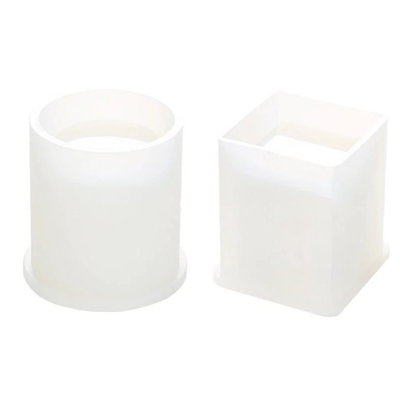 

1PC Silicone Mold Epoxy Resin Crafts Making DIY Pen Container Organizer Square/Round Storage Holder Silica Molds