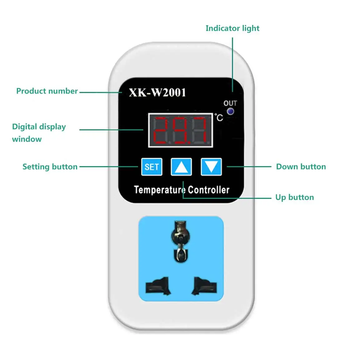 Multi-function Digital Thermostat Regulator Temperature Controller Microcomputer Socket Outlet -50~110C+NTC Sensor KT3008 KT3009 |