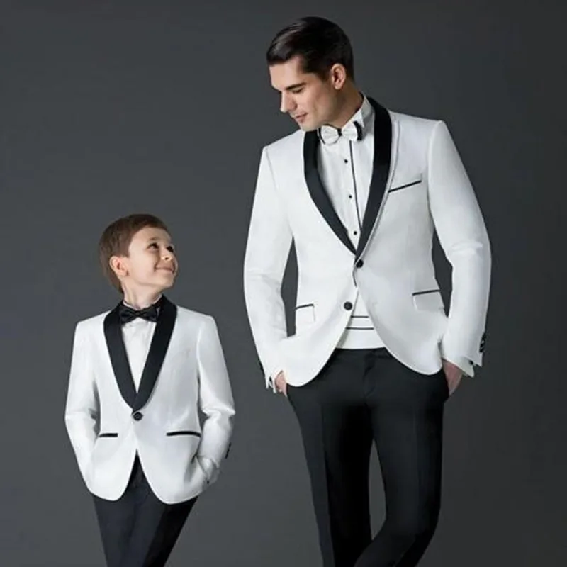 

2020 New boys suits for weddings Children Suit new Black/White Kid Wedding Prom Suits blazers for boys Tuxedo(Jacket+Pants+Tie )
