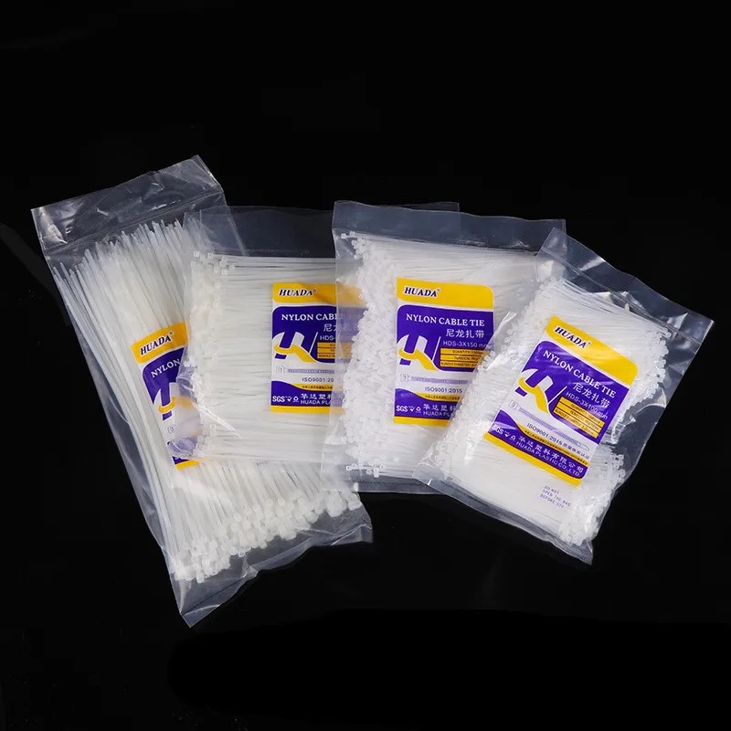 

Self-locking Plastic Nylon Tie 1000 PCS White Cable Tie Fastening Ring 4X200 Cable Tie Zip Wraps Strap Nylon Cable Tie Set