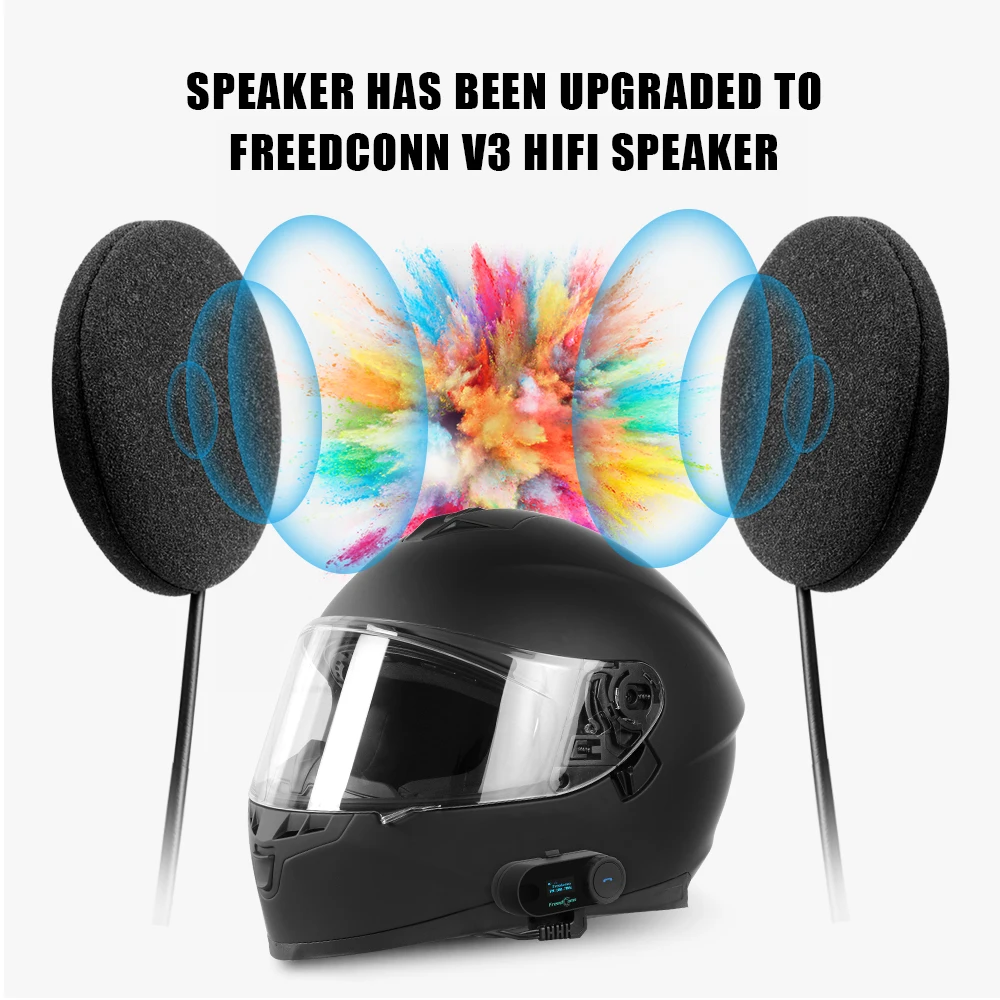 FreedConn TCOM-SC переговорное bluetooth-устройство для мотоциклетного шлема гарнитура 800 м