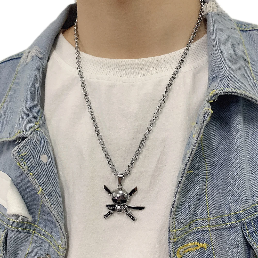 Цепочка с подвеской в виде черепа Луффи Эйс пиратский череп | Украшения и