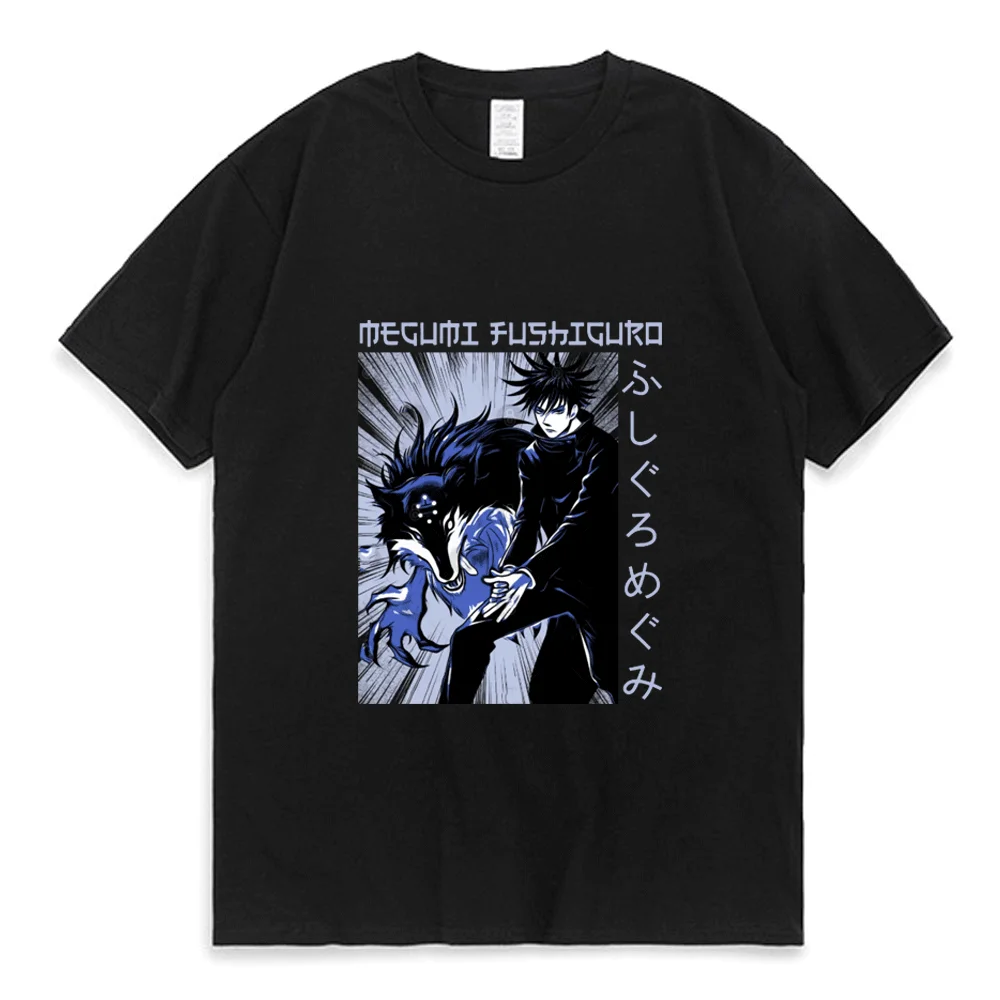 

Jujutsu Kaisen Funny Cartoon Pattern Print T Shirt Women Men Fashion Fushiguro Megumi T-shirt Japanese Streetwear Tees Male New