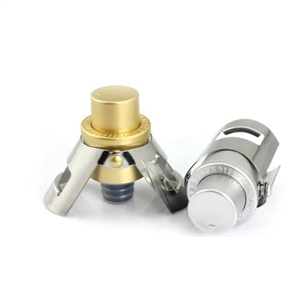 Stainless Steel Champagne Stopper Cork Sparkling Wine Bottle Plug Sealer Push-type Inflatable Cap | Дом и сад