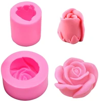3d rose flower candle molds craft art silicone mold for fondant making beeswax handmade soap lotion bar crayon wax plaster