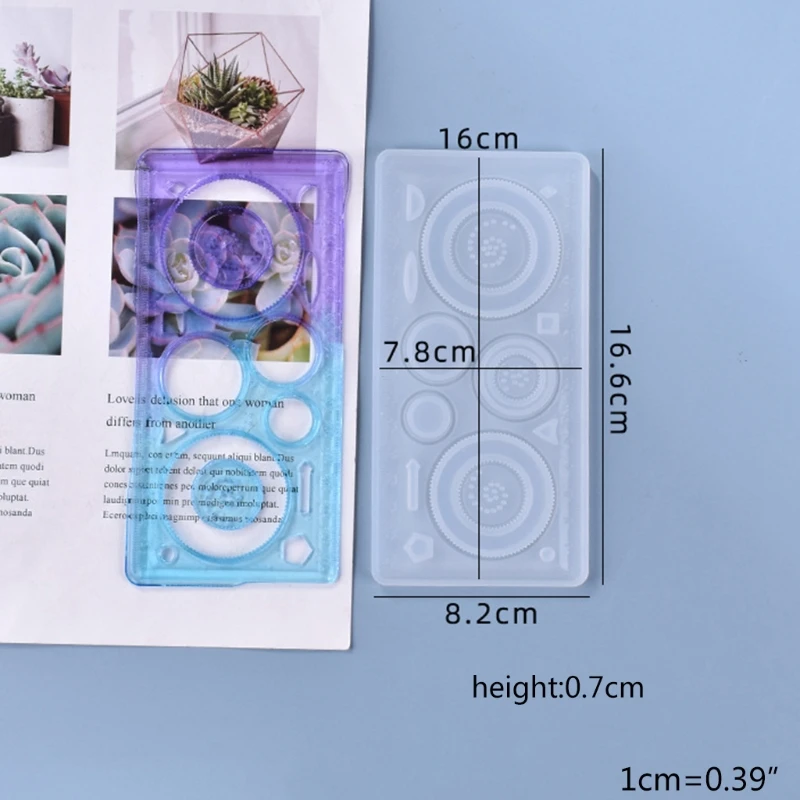 

Crystal Epoxy Resin Mold Geometric Ruler Casting Silicone Mould DIY Crafts Tool