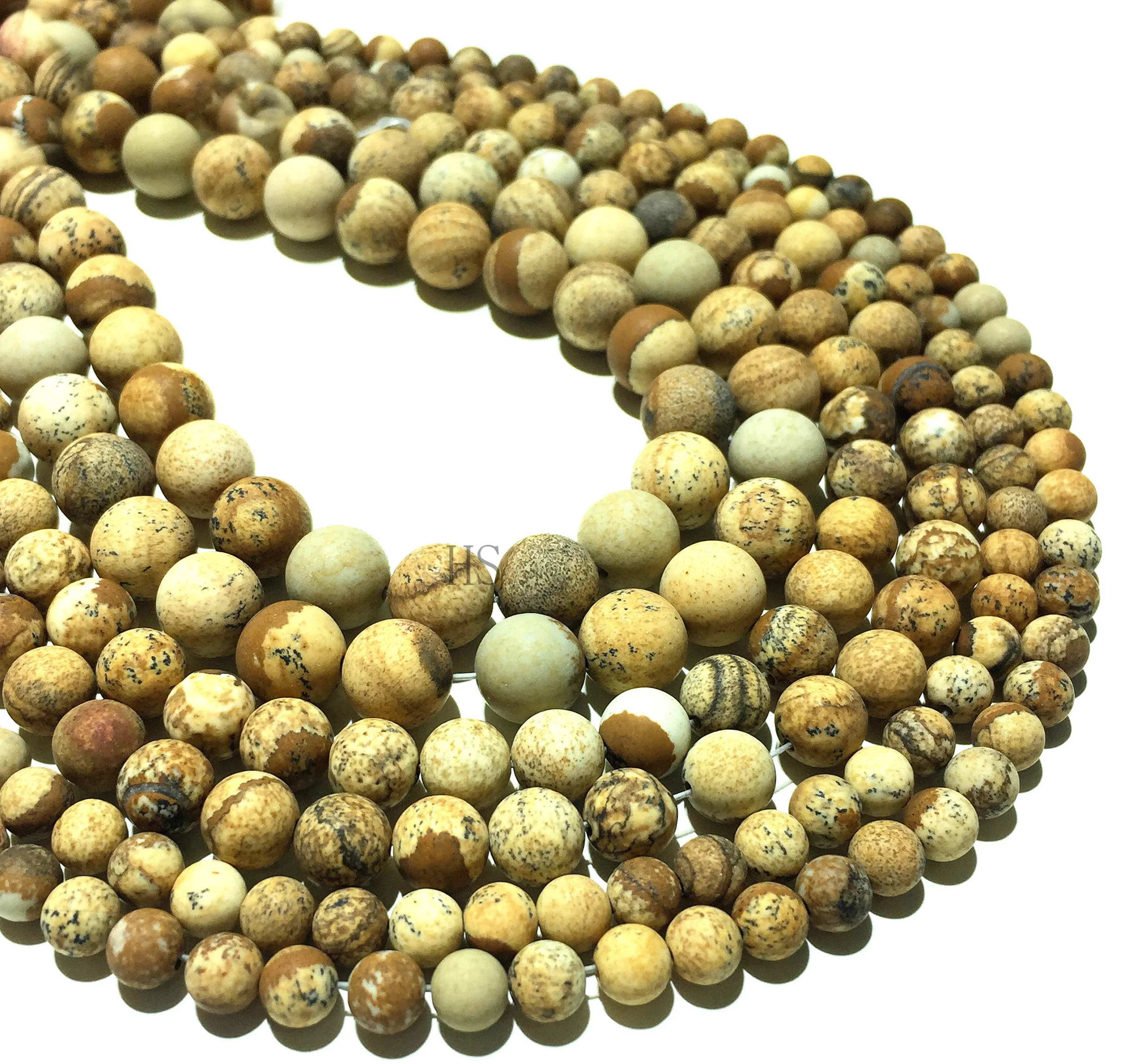 Натуральный камень Картина Яшма Матовые Круглые свободные бусины целебная