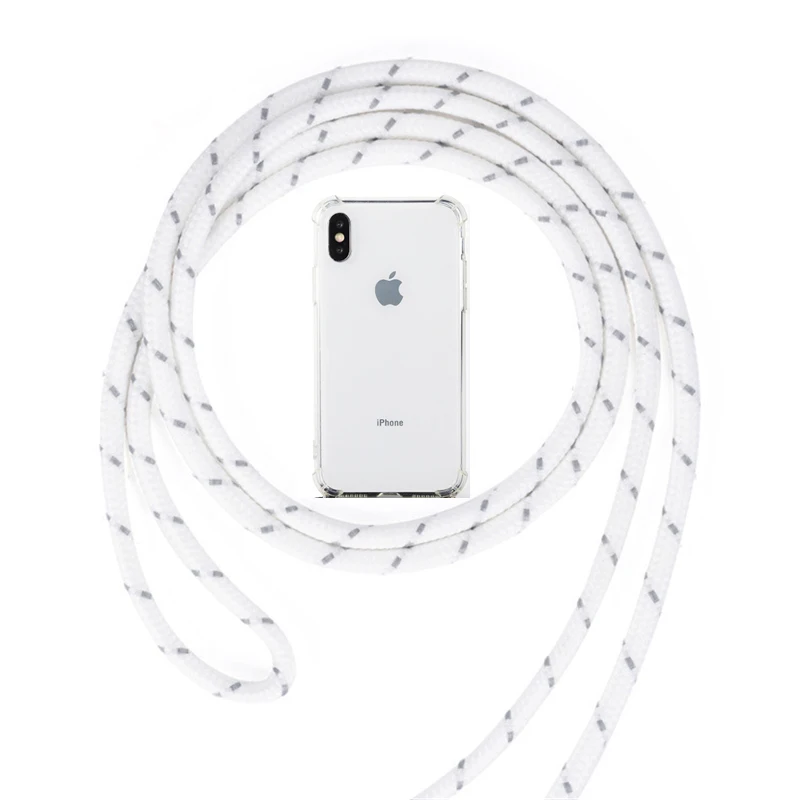 WGY Moskado ремешок шнур цепь Прозрачный чехол для телефона для iPhone 11 Pro X XR XS Max 7 8 6 6s Plus 5 5S SE переноска ожерелье ремешок задняя крышка - Цвет: WGY