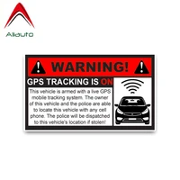 aliauto red attention warning gps tracking is on car sticker noticeable decals pvc waterproof cover scratch13cm7cm
