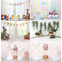 spring easter photography backdrop rabbit flowers eggs wood board photo background studio props 2021318fh 51