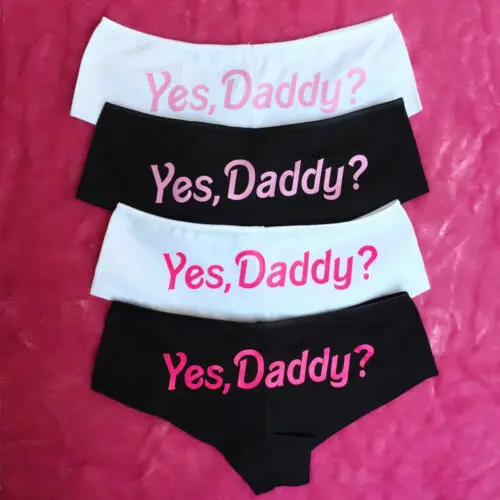 

Yes Daddy Panties Women Funny Lingerie G-string Briefs Underwear T String Thongs Knickers Letter Printed Underpants