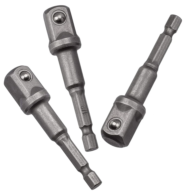 

6 Pack 1/2 Inch Square Socket Adapter Bit Set, Impact Driver Power Bits for Automotive DIY 1/4 Hex Shank