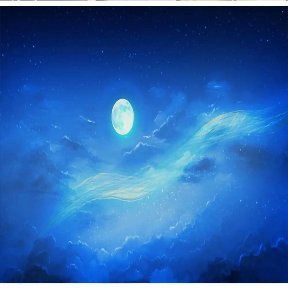 Фотообои для гостиной спальни KTV потолочные фрески обои небо Луна потолок|Обои| |