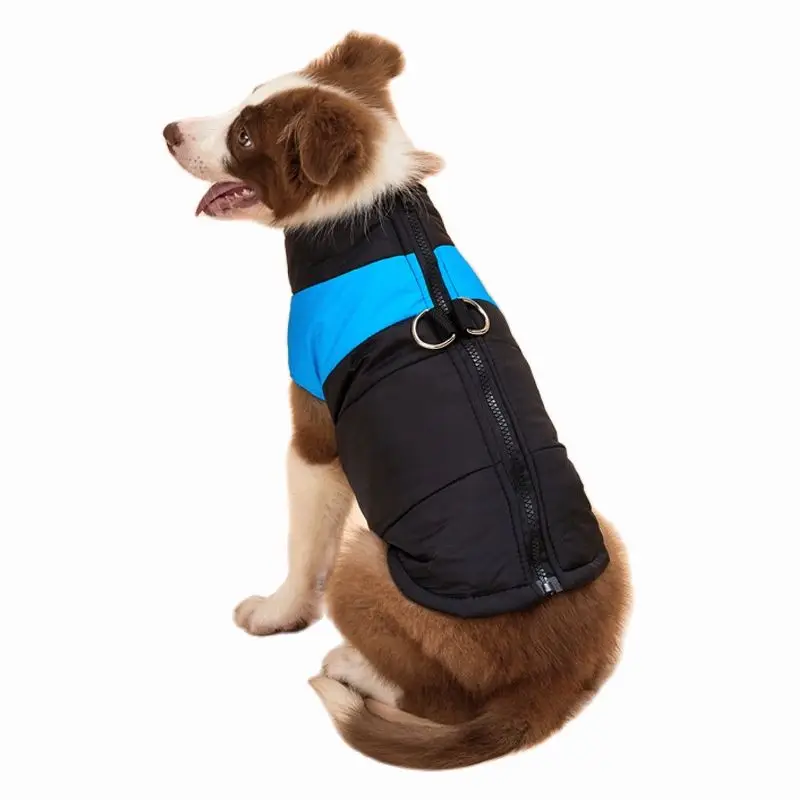 

Зимняя теплая куртка-жилет для больших собак, водонепроницаемая, одежда для собак пальто, для больших собак, бульдог, золотистый ретривер, о...