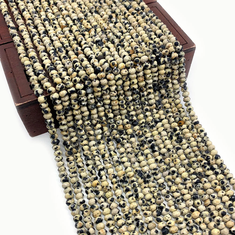 

1strand Small Faceted Natural Semi-precious Stone Loose Beads Strand Spotted Stone 2x3-/5x6mm DIY for Making Necklace Bracelet