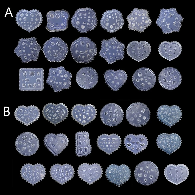 

18Pcs Silicone Mold Flower Leaves Bowtie Bear Mold Epoxy Resin Casting Mold Kit