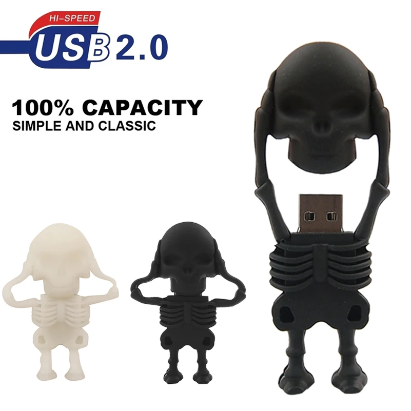 Хэллоуин крутой USB флэш накопитель мини Флешка забавная карта памяти Флеш 32 Гб 64