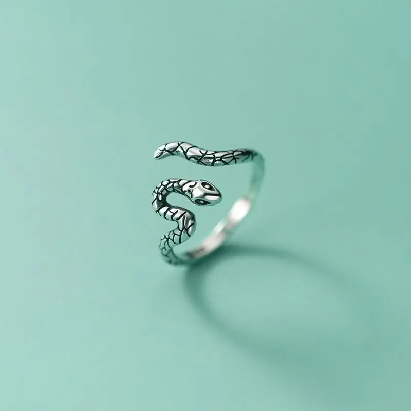 

925 Sterling Silver Snake Finger Ring For Women Girls Party Birthday Punk Vintage 2021 New Jewelry jz4222