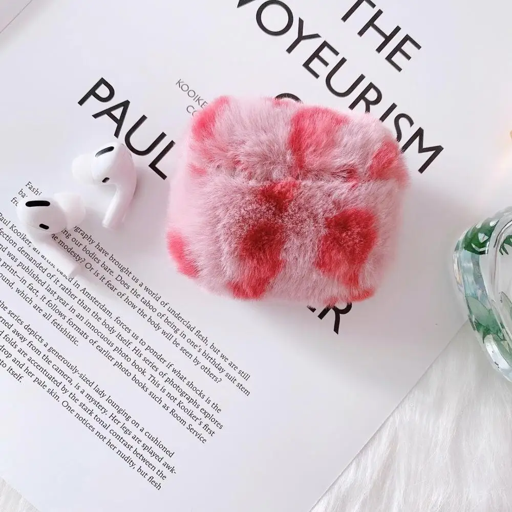 3D роскошный зимний теплый плюшевый чехол для наушников с леопардовым и лисьим