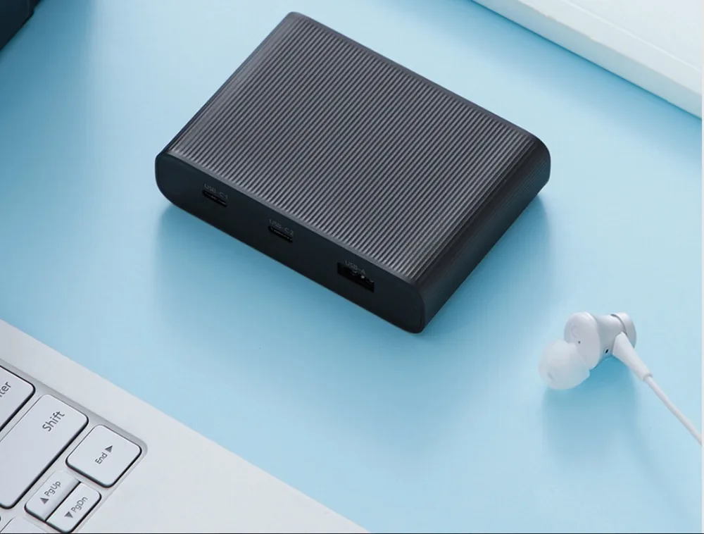 Xiaomi ZMI Настольный Зарядное устройство 65 Вт PD3.0 3 Порты и разъёмы USB 2C1A для Android iOS переключатель PD 3,0 QC Max соло c1-65w c2-18w A-18w