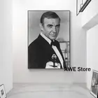 Плакат из фильма Джеймс Бонд 007, Классическая винтажная Картина на холсте, черная белая картина на стену, украшение для офиса, гостиной