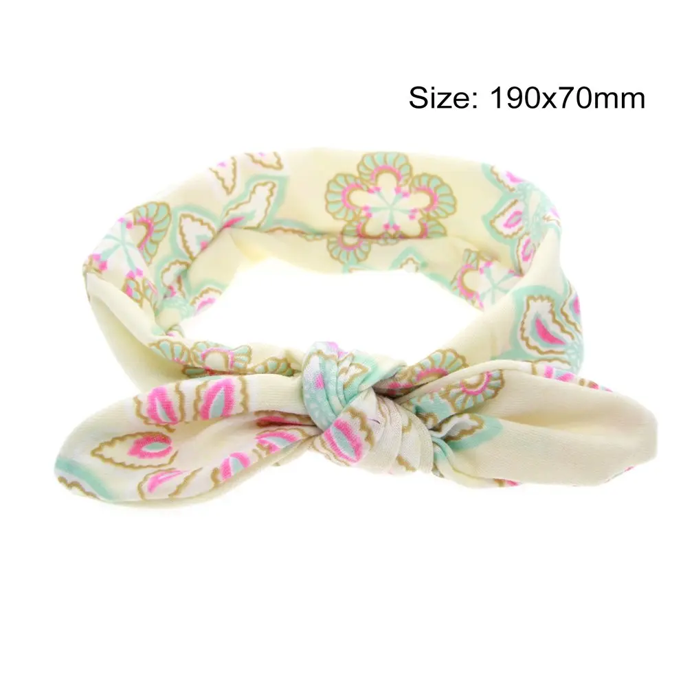 

Lovely Cute Design Floral Printed Bowknot Baby Children Headband Elastic Newborn Baby Girls Headband DIY Hair Accessories