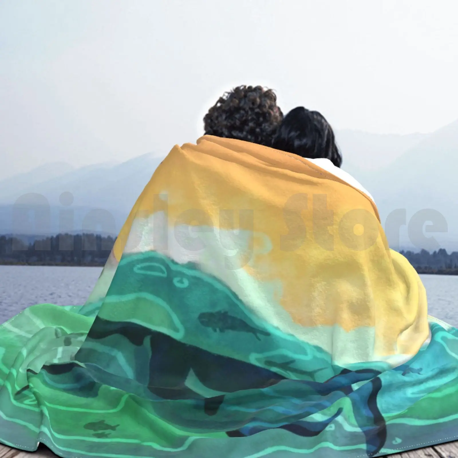 Одеяло Pleasiosaurus 1242 плезиозавр динозавр палеоарт природа океан