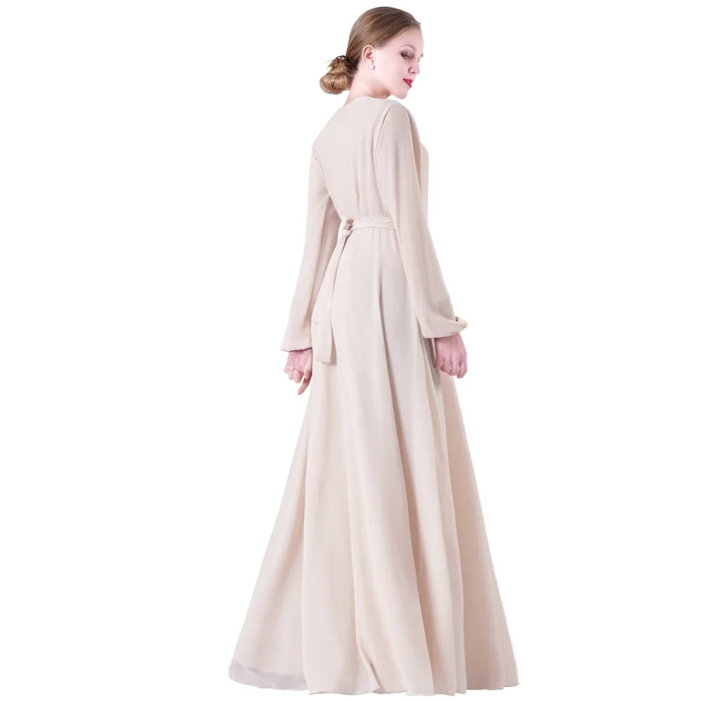 

2021 Summer New Women's Middle East Dubai Robe Fashion Muslim Abaya Chiffon Long Sleeve Dress Muslim Women's Kaftan