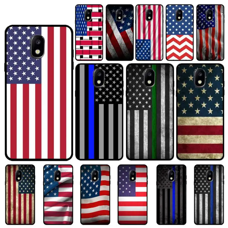 

YNDFCNB Blue Line American Flag Phone Case For Samsung Galaxy J7 J6 J6PLUS J8 J4 J4Plus J7DUO J7NEO J2 J5 J6 J7 Prime