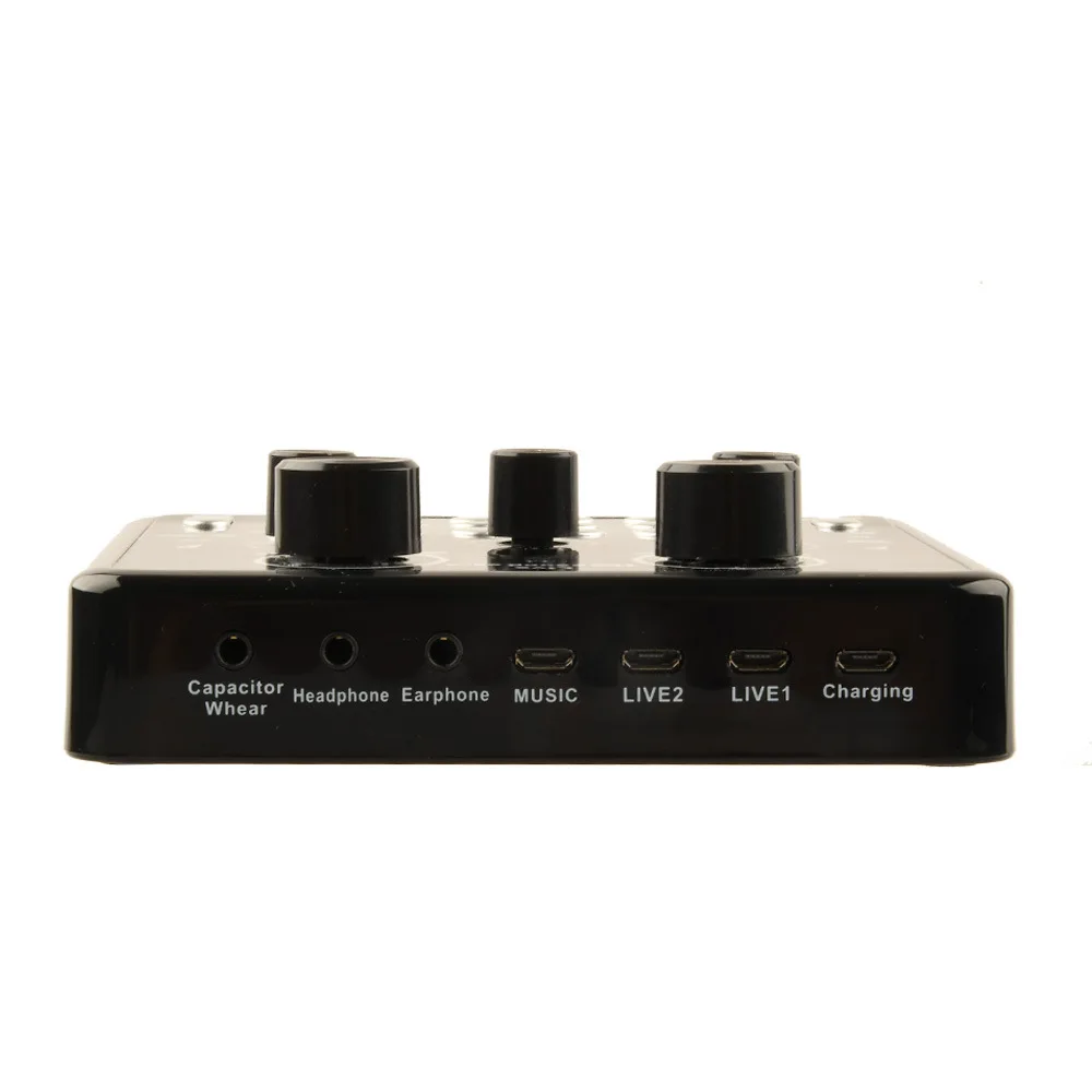 Живая звуковая карта V8 USB-зарядка с функцией музыки ECHO MIC может быть подключена к