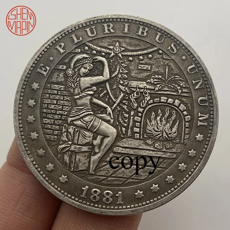 Рождественская девушка 1881 Хобо никелевые монеты сша Морган доллар копия монет