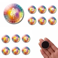 12 constellation colored refrigerator magnet glass dome zodiac sign magnet 30mm birthday memorial fridge magnet home decoration