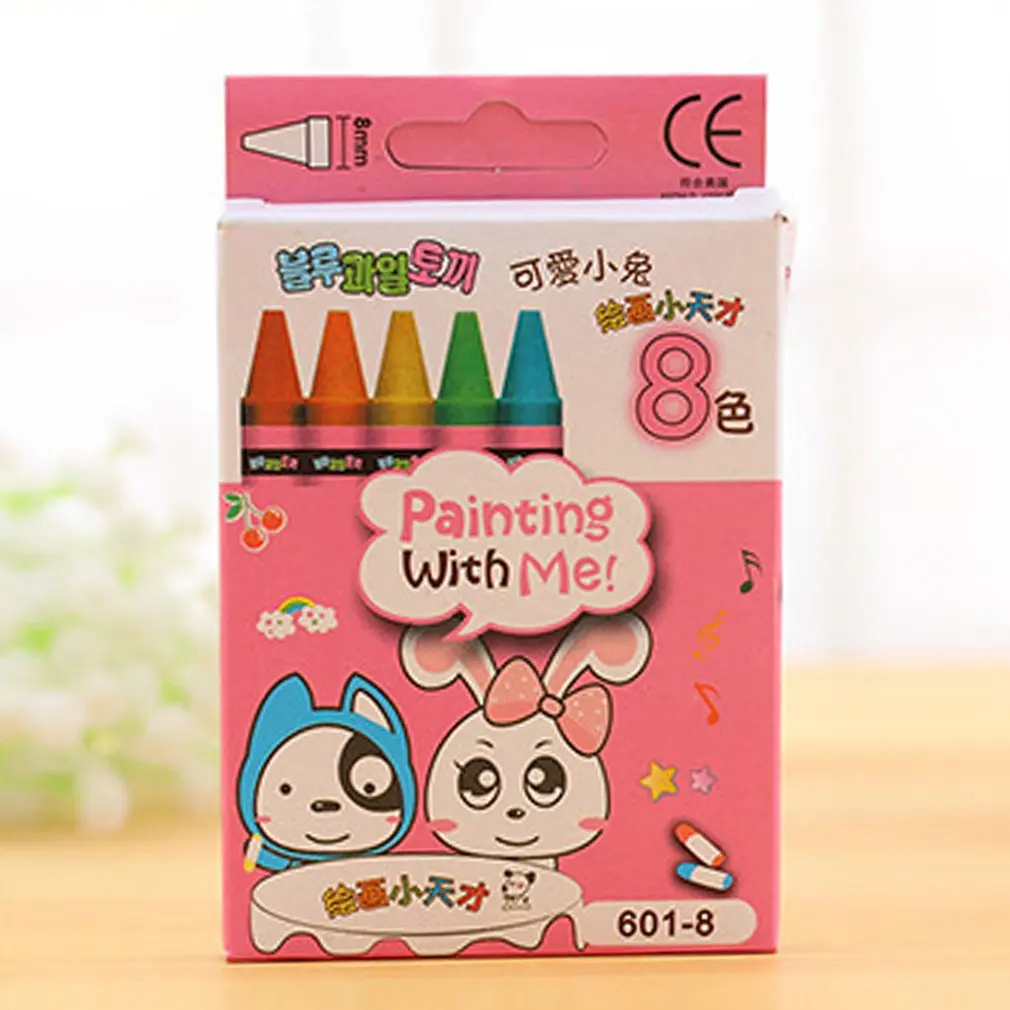 

Creative Cartoon 8/12/24 Colors Non-Toxic Crayon Oil Painting Stick Kids Student Pastel Pencils for Drawing