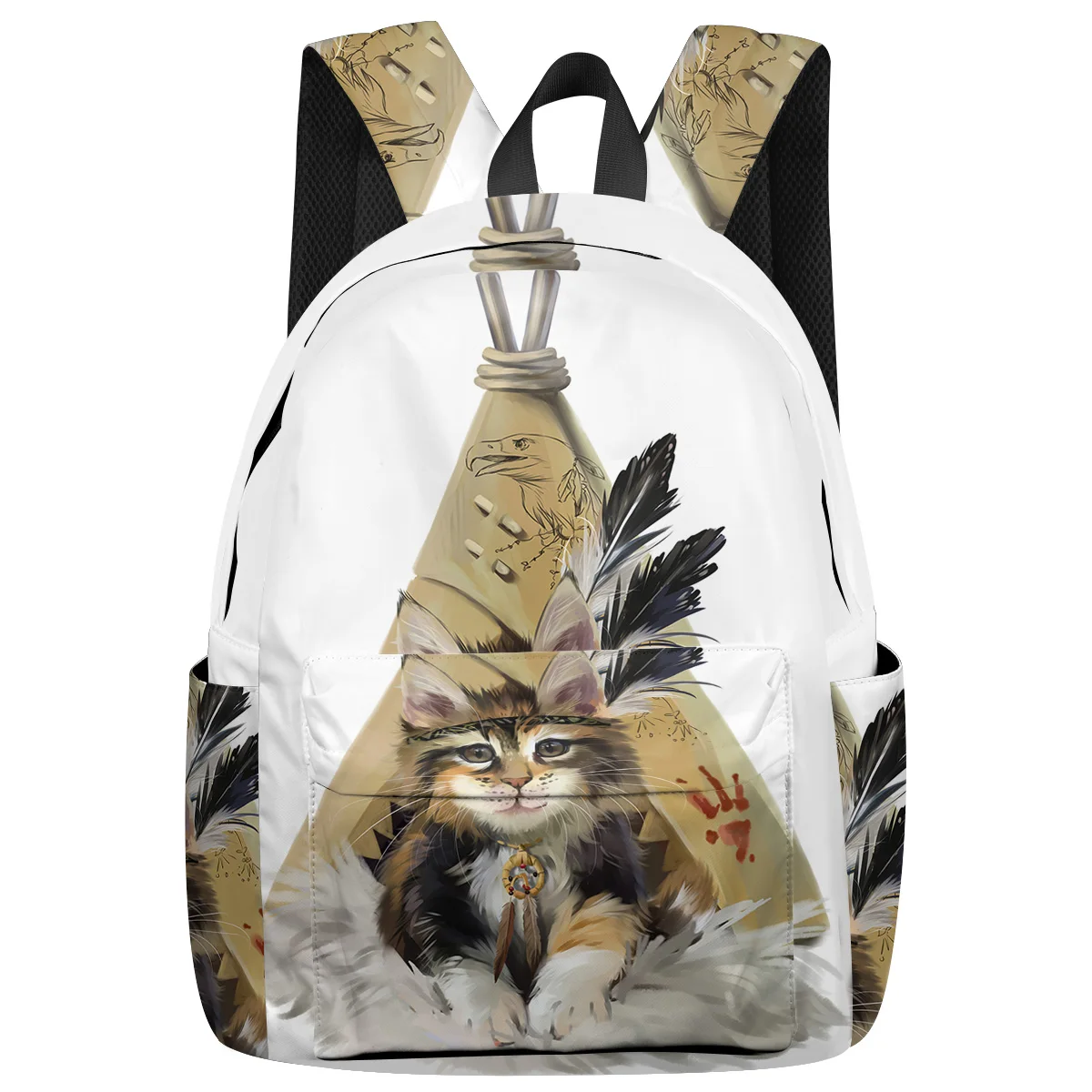 WHEREISART милые окрашенные племенные Рюкзаки-переноски для кошек ноутбук с Usb