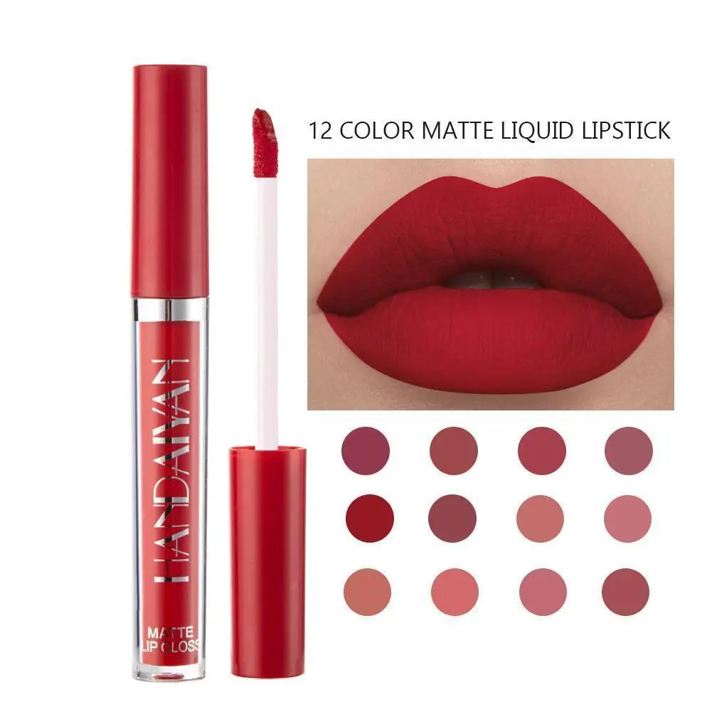 

12-colors Matte Velvet Lip Glaze Waterproof Lasting Moisturizing Not Easy To Fade Lip Gloss Lipstick Cosmetics