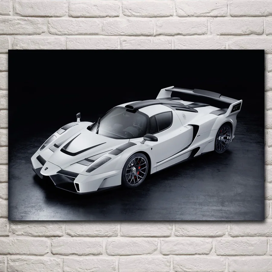 

cool white supercar bw car vehicle monochrome artwork fabric posters on the wall picture home art living room decoration KP792