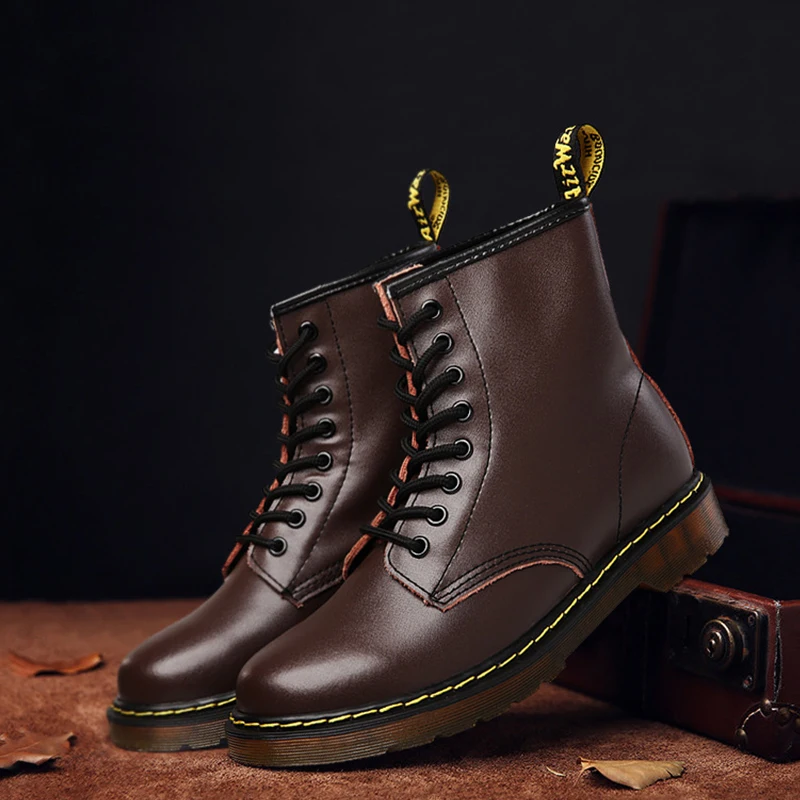 Мужские ботинки Ботинки martin из натуральной кожи мужские ботильоны на шнуровке