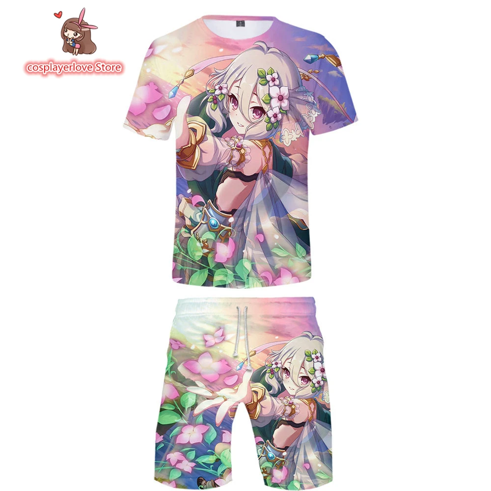 

Принцесса соединится! Футболка с коротким рукавом и цифровым 3D-принтом Re:Dive, футболка с коротким рукавом в стиле аниме, одежда в стиле аниме