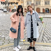 tajiyane coat female autumn winter wool jacket long korean coats and jackets women clothes office lady woolen cs153 156wpy575