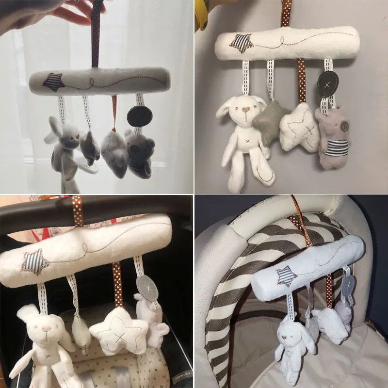 

Baby Rattles Toys for Newborn Baby Plush Soft Baby Toys 0-12 Months Animal Musical Rattle Stroller Bed Cart Toys for Kids