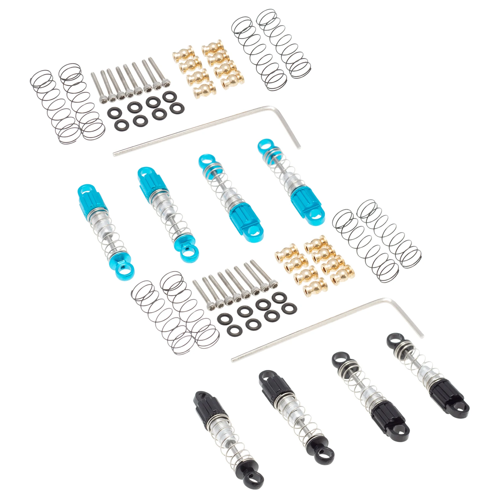 

4 Pack Front Rear Metal Shock Absorber Damper for 1/24 RC Car Truck Parts