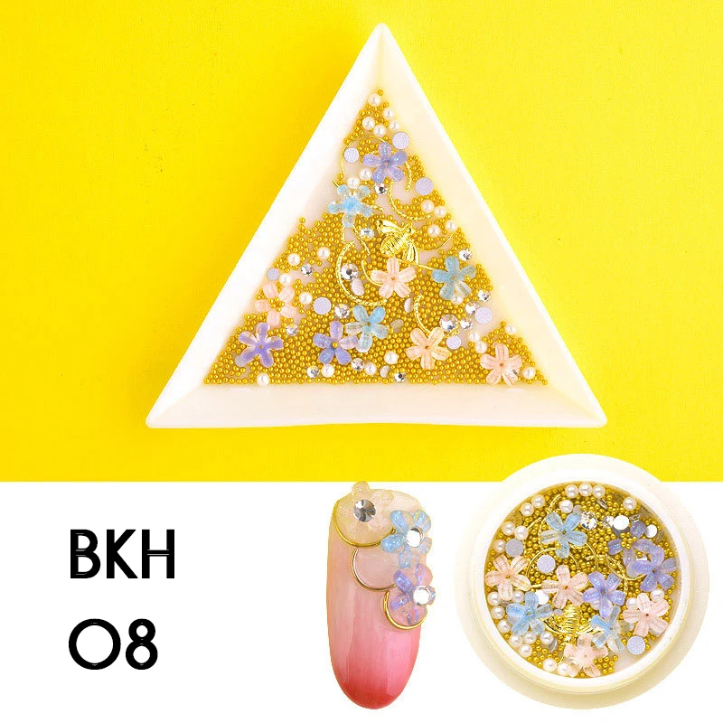 1 коробка цветы новые 3D наклейки для ногтей кавайные очаровательные инструменты