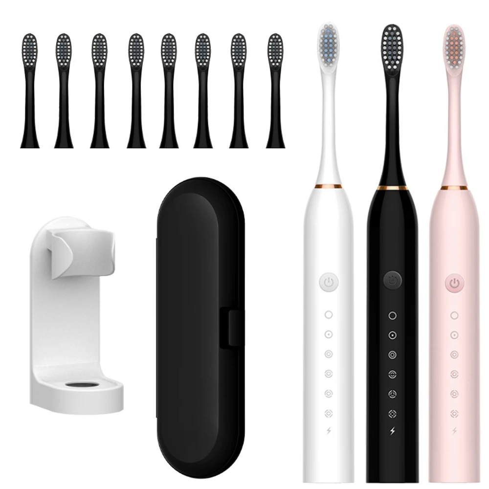 Зубная щетка Ультразвуковая электрическая перезаряжаемая через USB 42000 об/мин 6