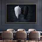 Абстрактные черно-белые крылья Ангела на холсте HD печатные плакаты и принты фрески искусство настенные картины для украшения дома