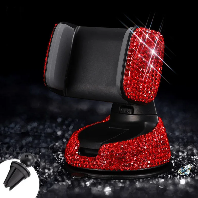 Блестящий Автомобильный держатель для телефона на присоске со стразами