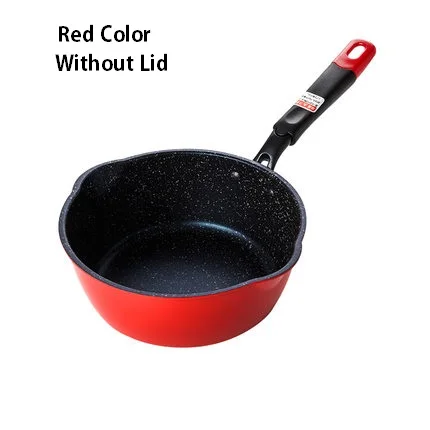 Red Without Lid 20/24/26/28CM Skillets Aluminium Alloy Non-stick Frying Pan Long Handle Saucepan Maifan Stone Stockpot Cooking Soup Pot Cookware - Цвет: Red Without Lid