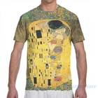 Мужская и женская футболка Gustav Klimt- The Kiss, модная футболка с принтом, топы для мальчиков, футболки с коротким рукавом