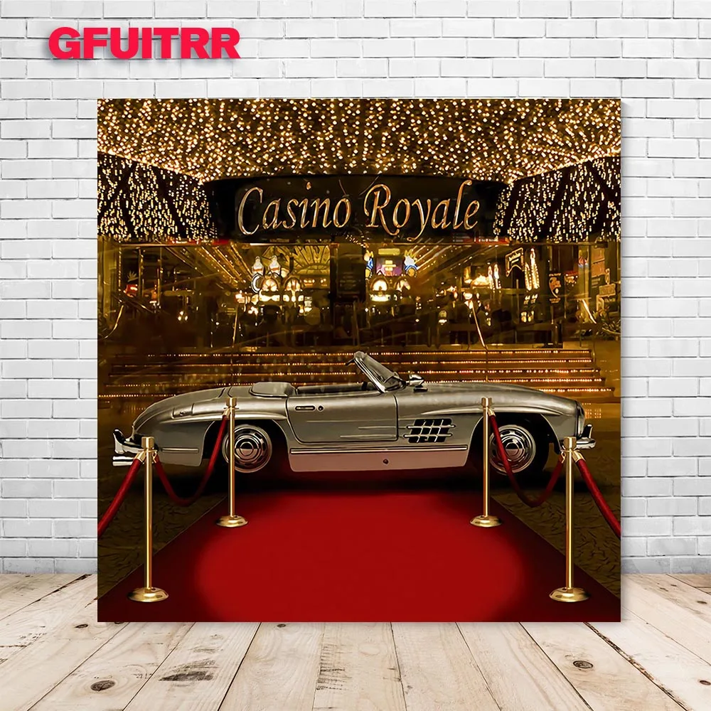 GFUITRR казино королевская фотография фон с днем рождения Золотой блестящий красный